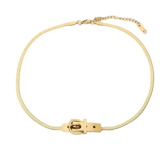 Collar de acero inoxidable para dama color dorado
