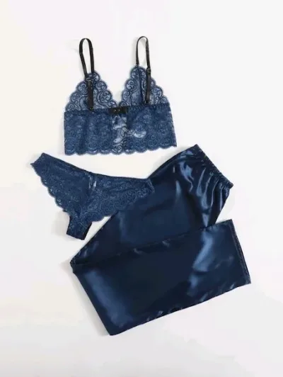 Lencería para dama color azul