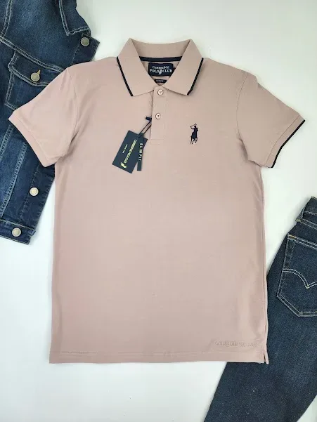 Camiseta Cambrige Polo Club para caballero color palo rosa oscuro.