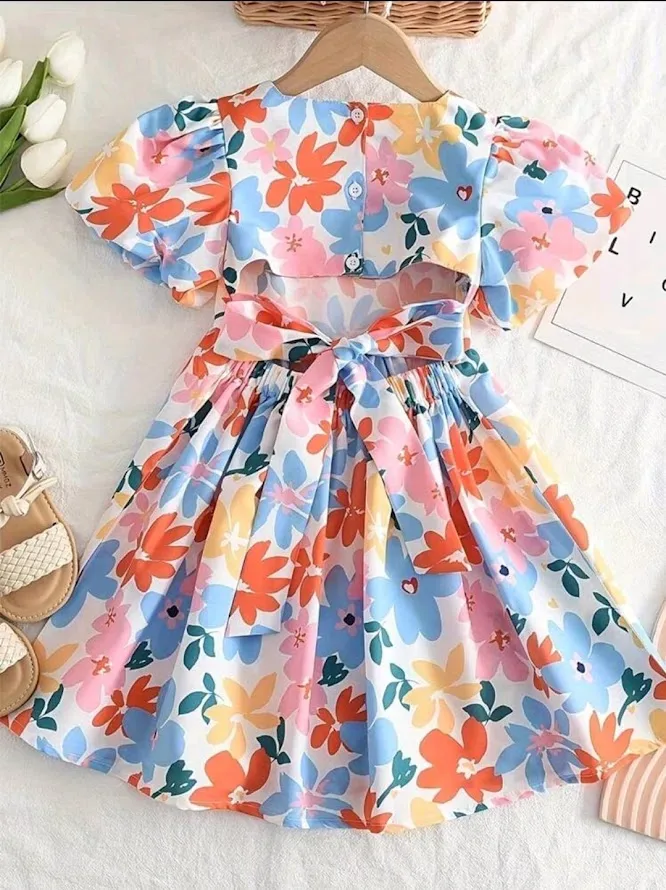 Vestido para niña de flores