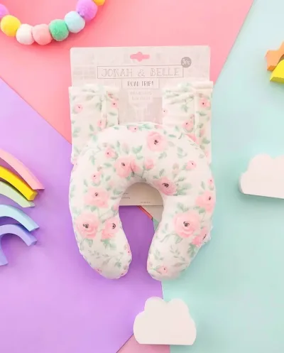 Conjunto de protector de cinturón y almohada con diseño de flores