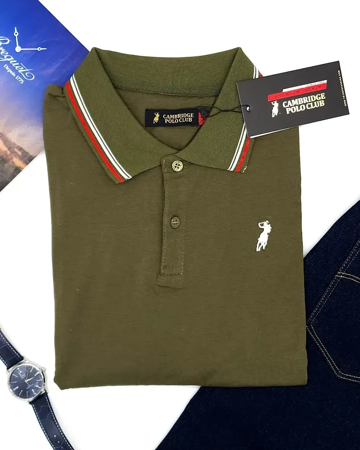Camiseta Cambrige Polo Club para caballero color verde musgo