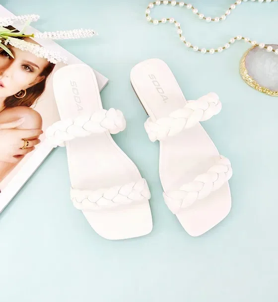 Sandalias para dama color blanco