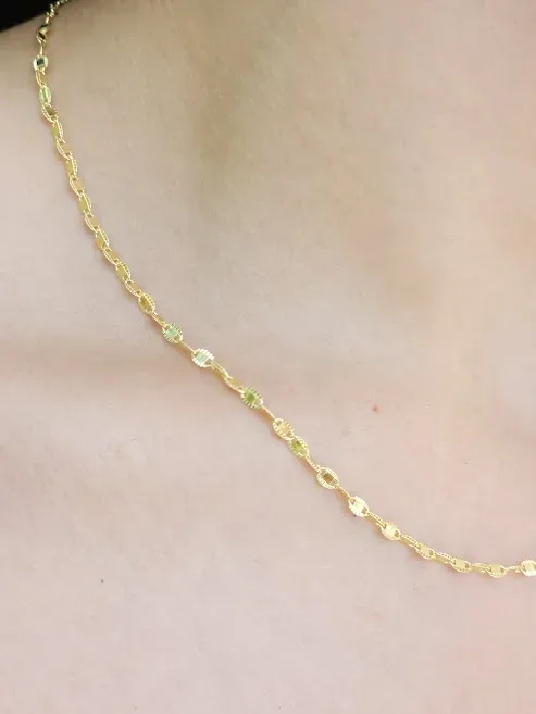 Collar plata 925 para dama color dorado con baño de oro 18K con diseño de cadena #7