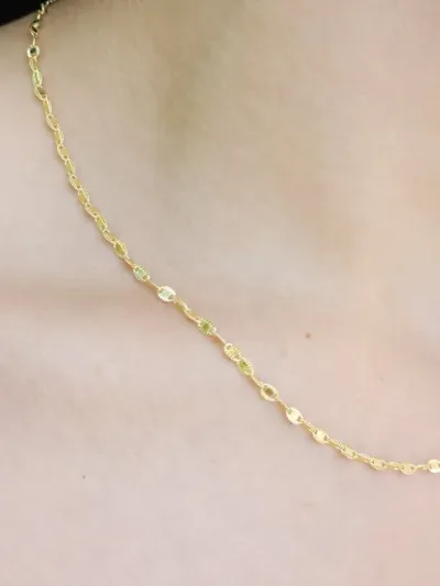 Collar plata 925 para dama color dorado con baño de oro 18K con diseño de cadena #7