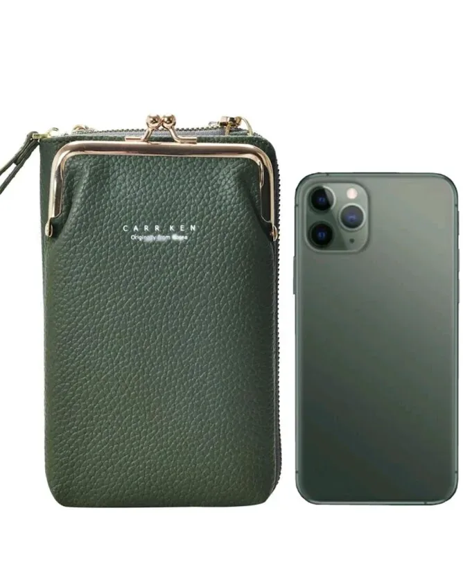 Cartera para telefono color verde