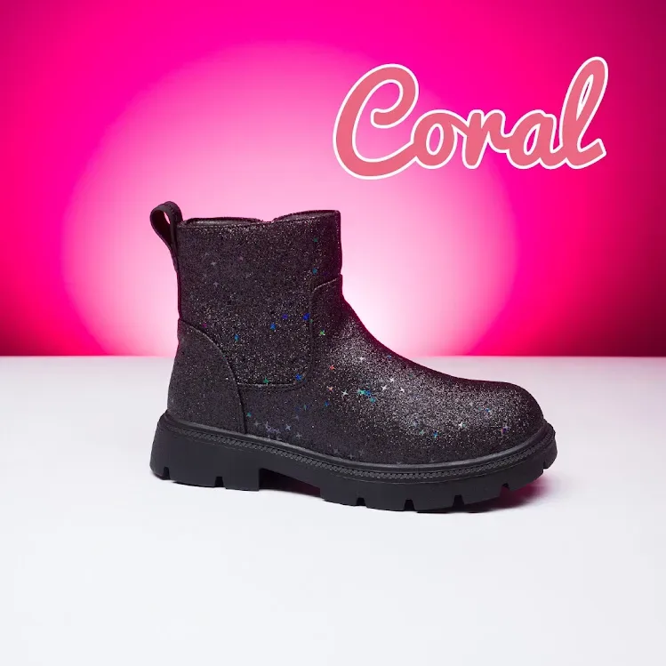 Botines Coral Yoko Black  Glitter para dama