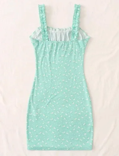 Vestido para dama con estampado floral color verde menta