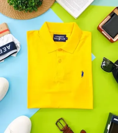 Camiseta Cambridge Polo Club para caballero color amarillo PC-02537