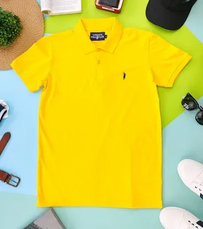 Camiseta Cambridge Polo Club para caballero color amarillo PC-02537