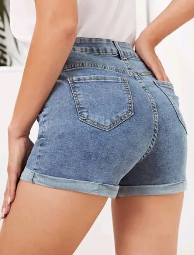 Short para dama color azul lavado