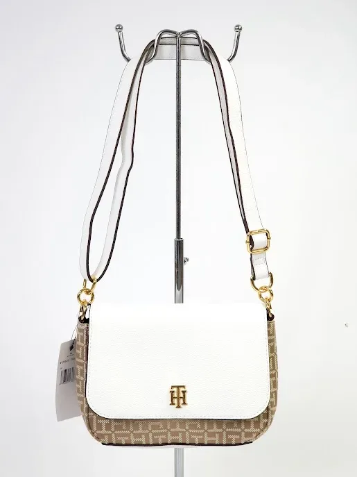 Bolso Tommy Hilfiger para dama color beige y blanco
