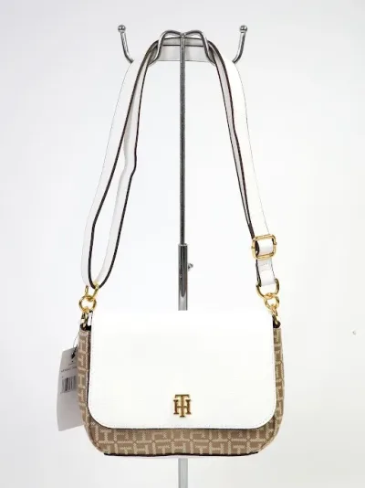 Bolso Tommy Hilfiger para dama color beige y blanco