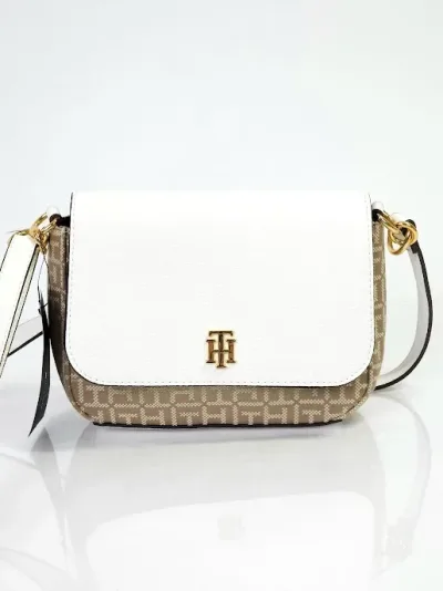 Bolso Tommy Hilfiger para dama color beige y blanco