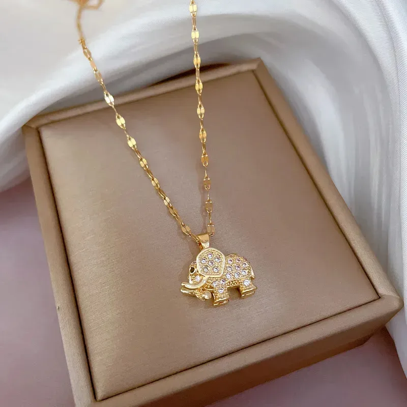 Collar de acero inoxidable chapado en oro