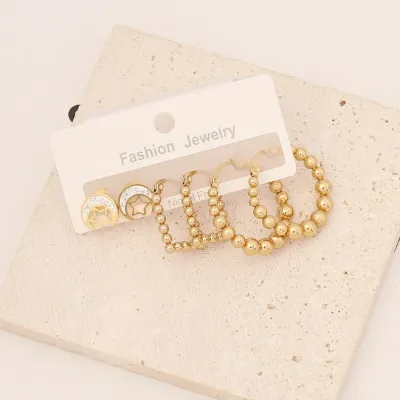 Set de aretes de acero inoxidable