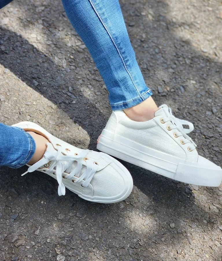 Tenis  Coral para dama color  blanco Kelsy White Tex