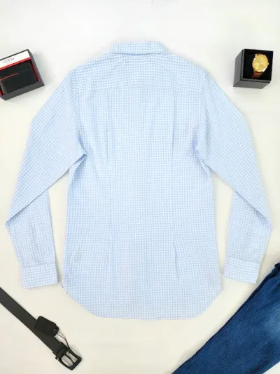 Camisa Tommy Hilfiger para caballero color celeste y blanco