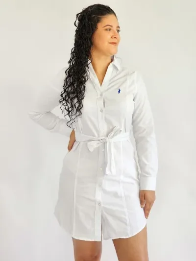 Vestido Cambridge Polo Club para dama color blanco