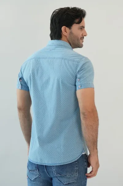 Camisa Hummer para caballero color celeste