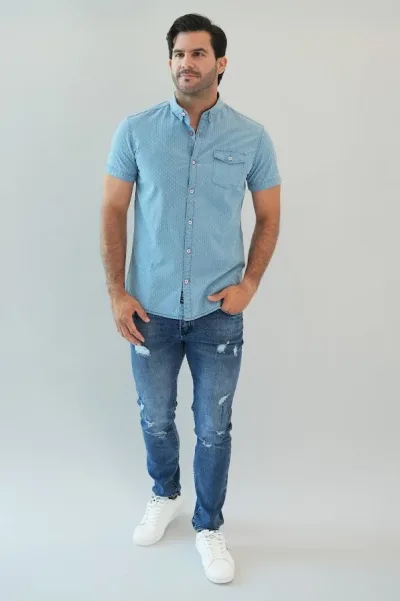 Camisa Hummer para caballero color celeste