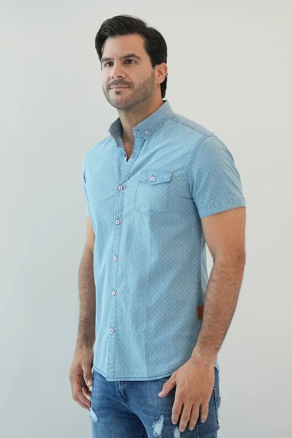Camisa Hummer para caballero color celeste