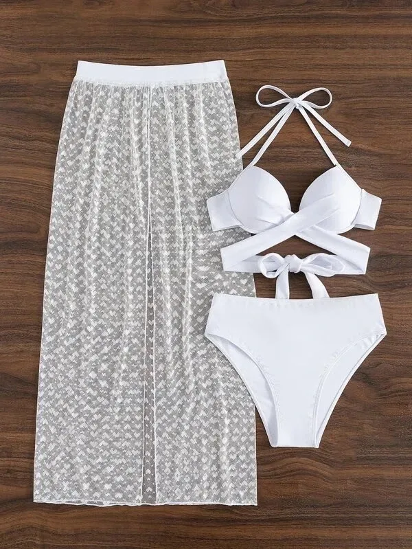 Vestido de baño para dama color blanco