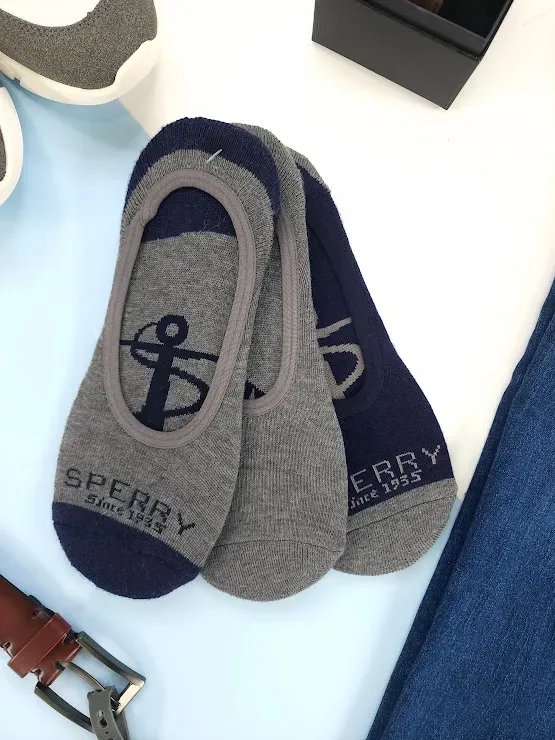 Set 3 pares de medias Sperry para caballero gris y azul