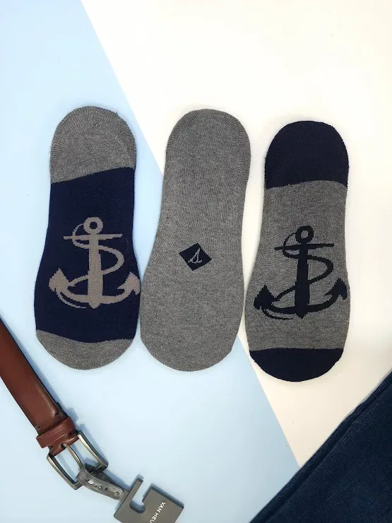 Set 3 pares de medias Sperry para caballero gris y azul
