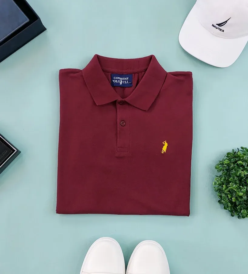 Camiseta Cambridge Polo Club para Caballero Color Vino