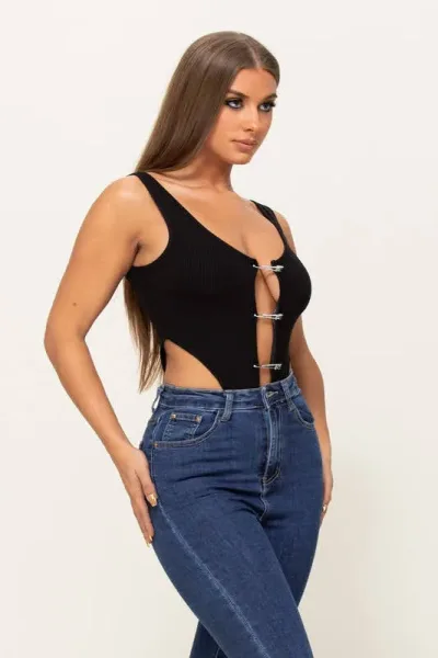 Body de corte alto para dama color negro 065