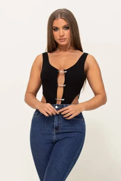 Body de corte alto para dama color negro 065