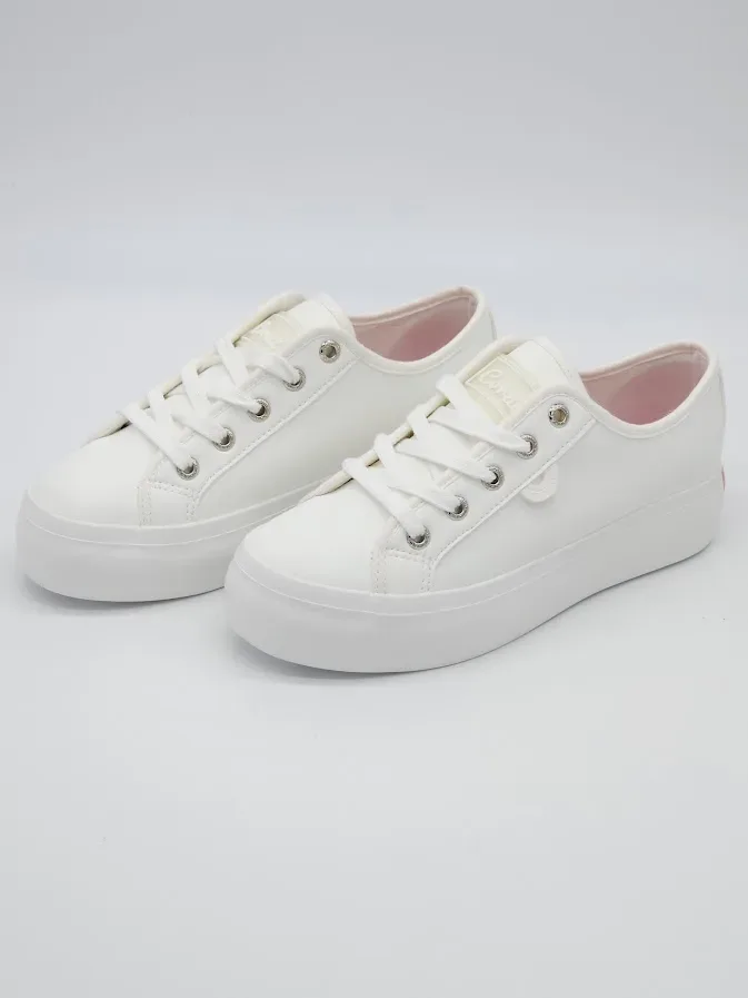 Tenis Coral para dama Puchi  White Pu color blanco