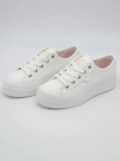 Tenis Coral para dama Puchi  White Pu color blanco