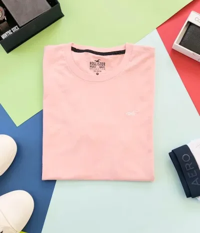 Camiseta Hollister para caballero color rosa