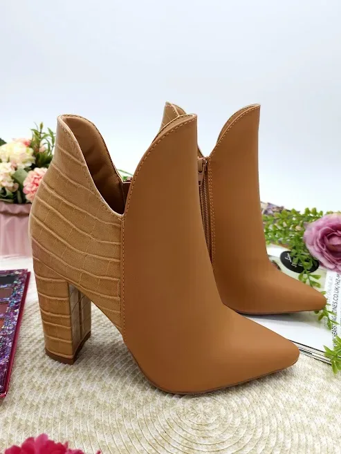 Botines para dama color caramelo