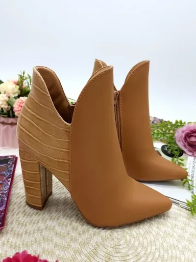 Botines para dama color caramelo