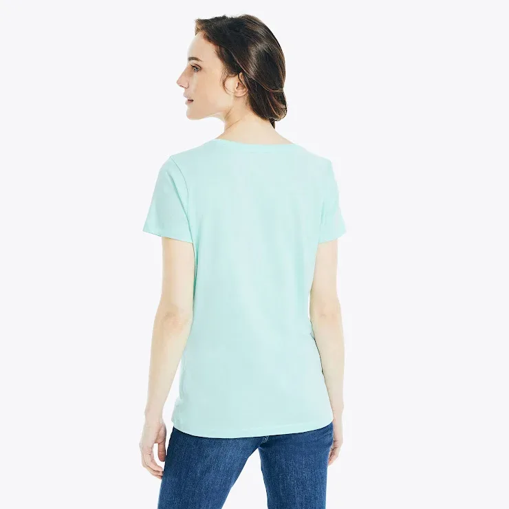 Camiseta Nautica para dama color  verde menta