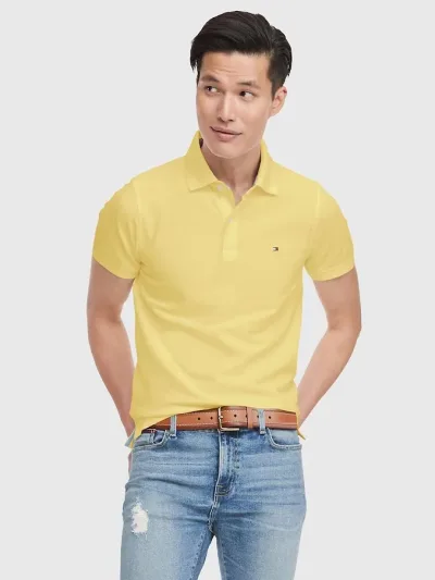 Camiseta Tommy Hilfiger Slim Fit para caballero color amarillo
