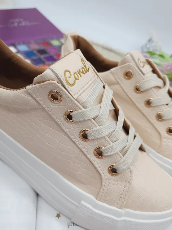 Tenis Coral para dama color crema y blanco KELSY