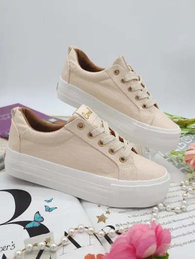 Tenis Coral para dama color crema y blanco KELSY