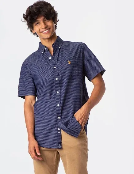 Camisa US Polo ASSN para caballero color azul