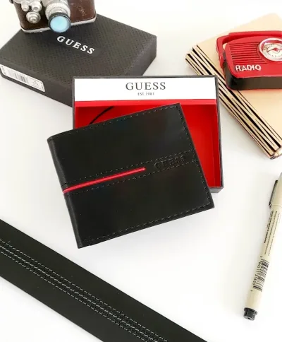 Billetera GUESS de caballero color negra