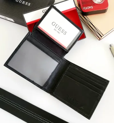 Billetera GUESS de caballero color negra