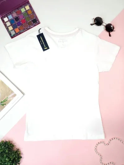 Camiseta Polo cambrige para dama color blanco