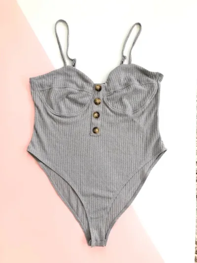 Body para dama color gris