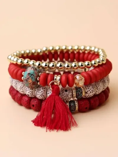 Sets de pulseras para dama color rojo