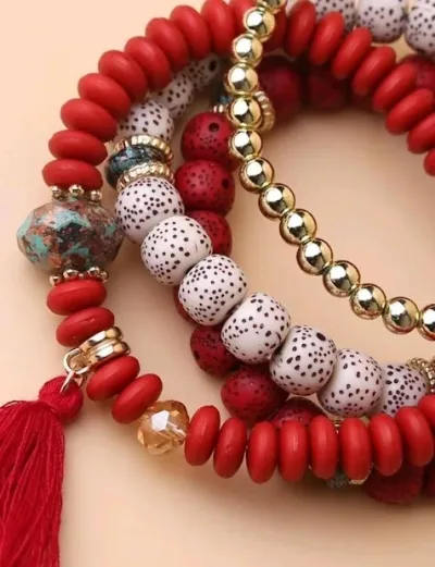 Sets de pulseras para dama color rojo