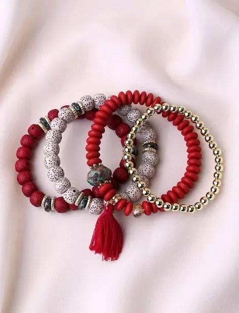 Sets de pulseras para dama color rojo