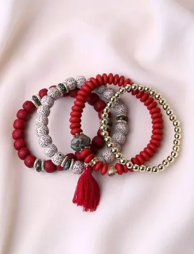 Sets de pulseras para dama color rojo